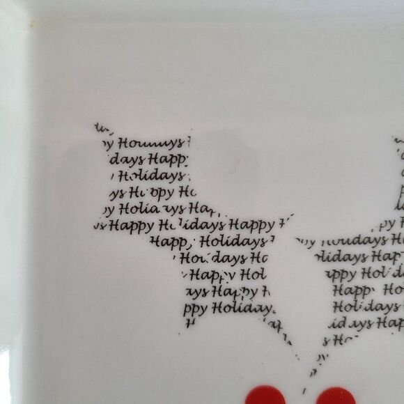 Bia Christmas Motif Holly Leaves and Berries Mini Plate Platter Dish - Picture 3 of 8